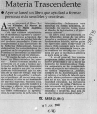 Materia trascendente  [artículo]