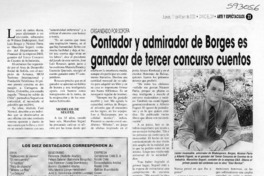 Contador y admirador de Borges es ganador de tercer concurso cuentos  [artículo]