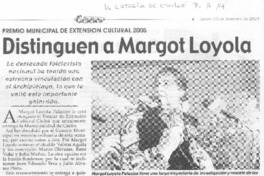 Distinguen a Margot Loyola Distinguen a Margot Loyola