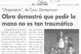 Obra demostró que pedir la mano no es tan traumático Obra demostró que pedir la mano no es tan traumático