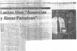 Lanzan libro "Ausencias y almas pampinas" Lanzan libro "Ausencias y almas pampinas"