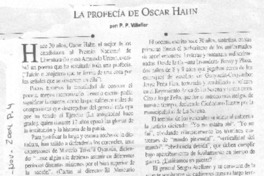 La Profecía de Oscar Hahn La Profecía de Oscar Hahn