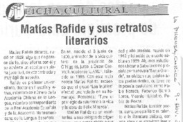 Matías Rafide y sus retratos literarios Matías Rafide y sus retratos literarios