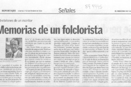 Memorias de un folklorista Memorias de un folklorista