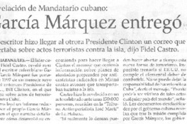 García Márquez entregó mensaje García Márquez entregó mensaje