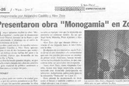 Presentaron obra "Monogamia" en Zofri. Presentaron obra "Monogamia" en Zofri.