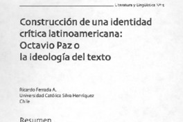 Construcción de una identidad crítica latinoamericana Construcción de una identidad crítica latinoamericana