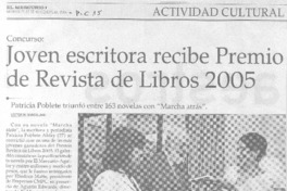 Joven escritora recibe Premio de Revista de Libros 2005.