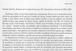 Retratos de la antigüedad griega  [artículo] José Luis Widow L.