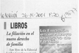 La Filiación en el nuevo derecho de familia  [artículo]