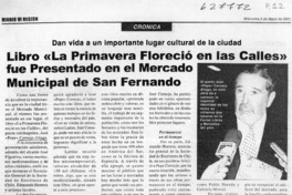 Libro "La primavera floreció en las calles" fue presentado en el mercado municipal de San Fernando  [artículo]