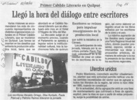 Llegó la hora del diálogo entre escritores  [artículo]