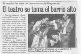El teatro se toma el barrio alto  [artículo] Marietta Santí