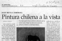 Pintura chilena a la vista  [artículo] Manuel Corrada
