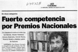 Fuerte competencia por Premios Nacionales  [artículo]