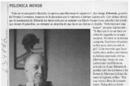 Polémica menor Polémica menor