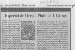 Especial de Oreste Plath en ULibros  [artículo]