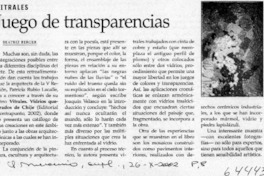 Juego de transparencias  [artículo] Beatriz Berger