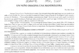 Un niño imagina una mandrágora  [artículo] Aldo Alcota