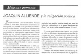 Joaquín Alliende y la religación poética  [artículo] Juan Antonio Massone