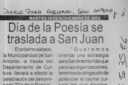 Día de la Poesía se traslada a San Juan  [artículo]