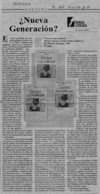 Nueva generación?  [artículo] Carlos Iturra.