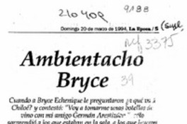 Ambientacho Bryce  [artículo] Germán Arestizábal.