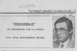 "Peregrinaje", un encuentro con la poesía "Peregrinaje", un encuentro con la poesía