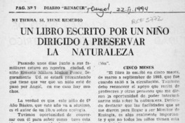 Un Libro escrito por un niño dirigido a preservar la naturaleza  [artículo].