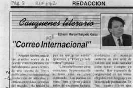 "Correo internacional"  [artículo] Edison Marcel Salgado Galaz.