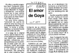 El Amor de Goya  [artículo].