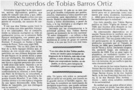 Recuerdos de Tobías Barros Ortiz Recuerdos de Tobías Barros Ortiz