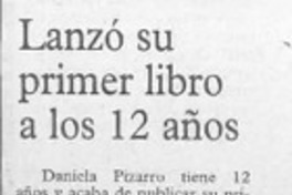 Lanzó su primer libro a los 12 años  [artículo].