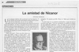 La amistad de Nicanor La amistad de Nicanor