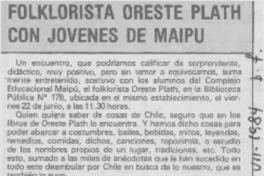 Folklorista Oreste Plath con jóvenes de Maipú Folklorista Oreste Plath con jóvenes de Maipú