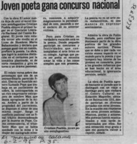 Joven poeta gana concurso nacional  [artículo].