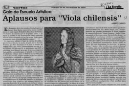 Aplausos para "Violeta chilensis"  [artículo] Alberto Carrizo.