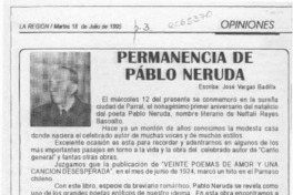 Permanencia de Pablo Neruda  [artículo] José Vargas Badilla.