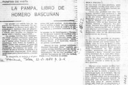 La pampa de Homero Bascuñán La pampa de Homero Bascuñán