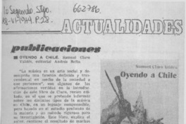 Oyendo a Chile.  [artículo]