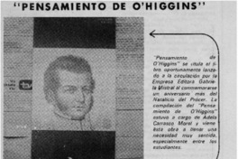 Pensamiento de O'Higgins". Pensamiento de O'Higgins".