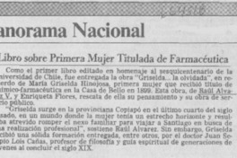 Libro sobre primera mujer titulada de farmacéutica. Libro sobre primera mujer titulada de farmacéutica.