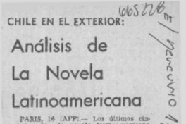 Análisis de la novela latinoamericana.  [artículo]