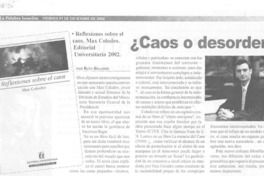 ¿Caos o desorden? ¿Caos o desorden?