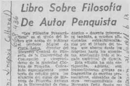 Libro sobre filosofía de autor penquista. Libro sobre filosofía de autor penquista.