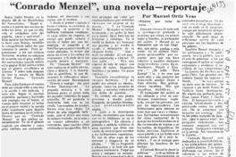 Conrado Menzel", una novela reportaje Conrado Menzel", una novela reportaje