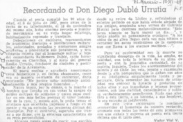 Recordando a don Diego Dublé Urrutia Recordando a don Diego Dublé Urrutia