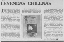 Leyendas chilenas. Leyendas chilenas.