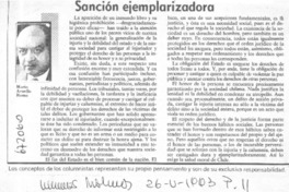 Sanción ejemplarizadora. Sanción ejemplarizadora.