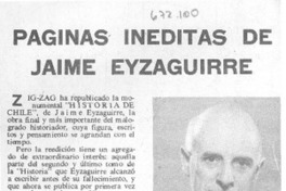 Páginas inéditas de Jaime Eyzaguirre.